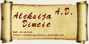 Aleksija Dimčić vizit kartica